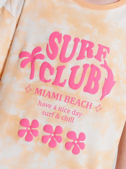 Футболка для девочек с принтом и надписью "surf club", фото 6 из 24
