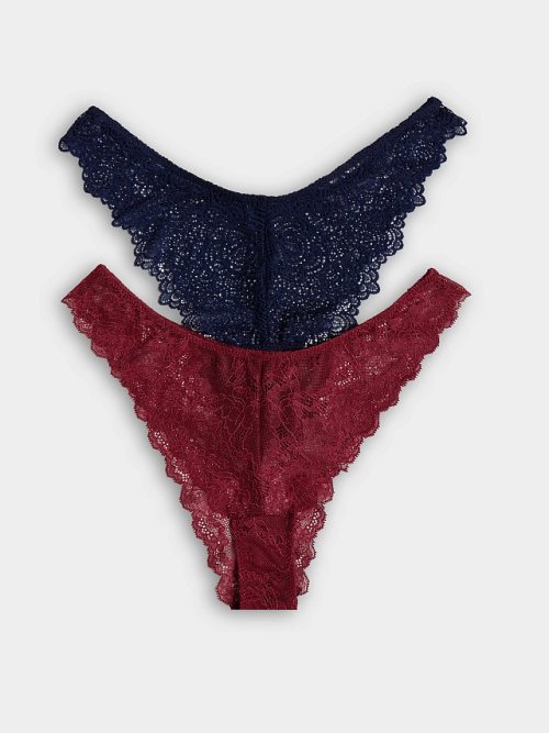 Трусы женские слипы мультипак (2 шт.) в темно-синем цвете, фото 8 из 20