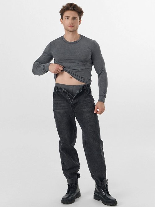 Комплект "термо" (лонгслив и брюки) в графитовом цвете, фото 18 из 32