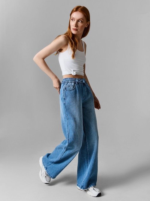 Джинсы женские wide leg синие, фото 1 из 7