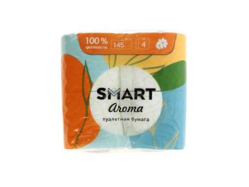Бумага туалетная SMART Aroma двухслойная, белая, с ароматом луговых цветов, (1*4 рулона)
