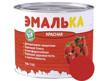 Эмаль ПФ-115 С ЭМАЛЬКА для наружных и внутренних работ красная  2л (1,8 кг)