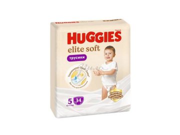 Подгузники-трусики детские одноразовые HUGGIES Elite Soft 5 (12-17 кг), 34 шт