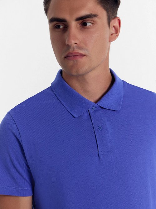 Джемпер-поло хлопковый в голубом оттенке, фото 4 из 6