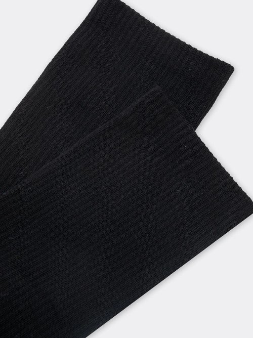 Высокие мужские носки однотонного чёрного цвета, фото 3 из 6