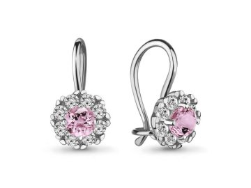 Серьги детские Aquamarine, серебро 925 проба, вставка фианит