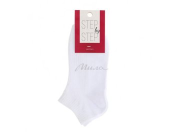 Носки женские STEP BY STEP, артикул  52-152, белый, мелкий рубчик, размер 23