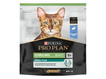 Корм Purina ProPlan для стерилизованных кошек, со вкусом кролика, Renal Plus, 400г