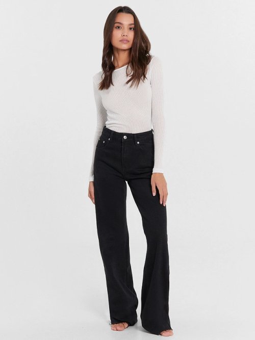 Джинсы женские wide leg fit черные, фото 5 из 32