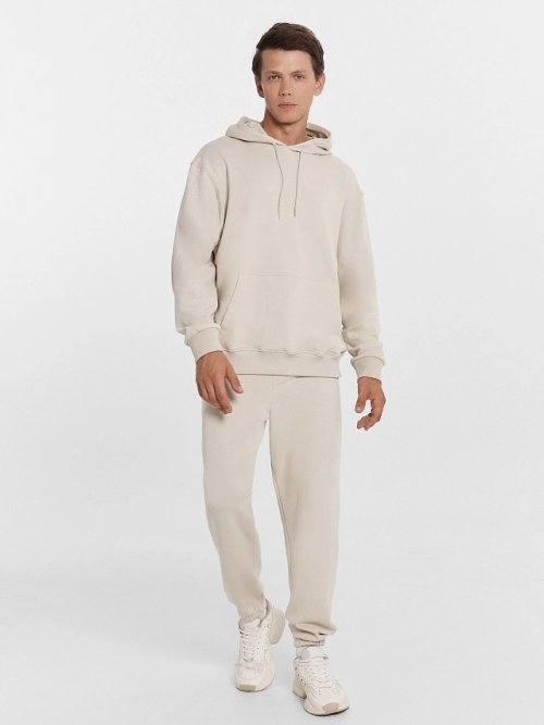 Комплект мужской (худи, брюки) в холодном бежевом цвете, фото 3 из 11