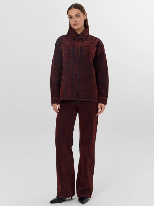 Жакет женский джинсовый бордовый, фото 3 из 8