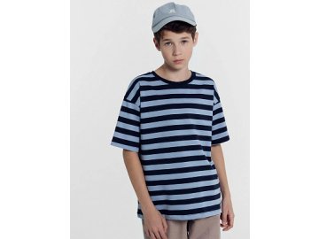 Футболка для мальчиков темно-синяя в полоску