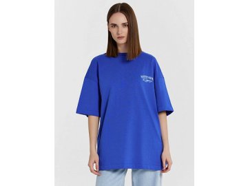 Футболка женская синяя с принтом и надписью "north side" Марк Формель