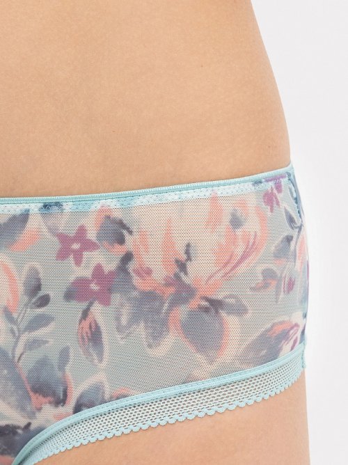 Трусы женские шорты мятно-зеленые с крупными цветами, фото 5 из 18