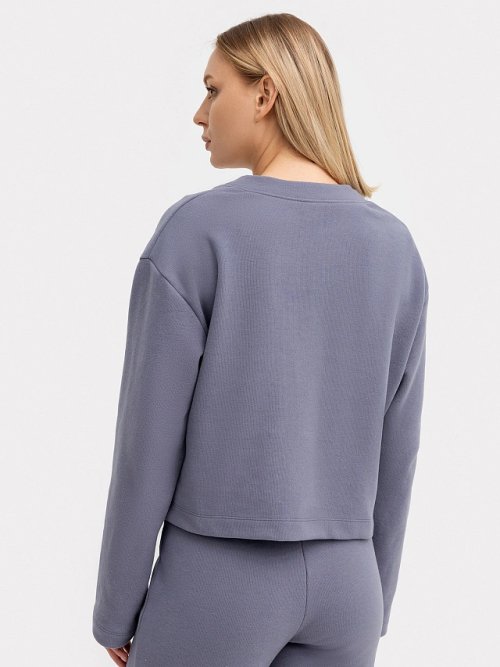 Кардиган женский укороченный в синем цвете, фото 4 из 8