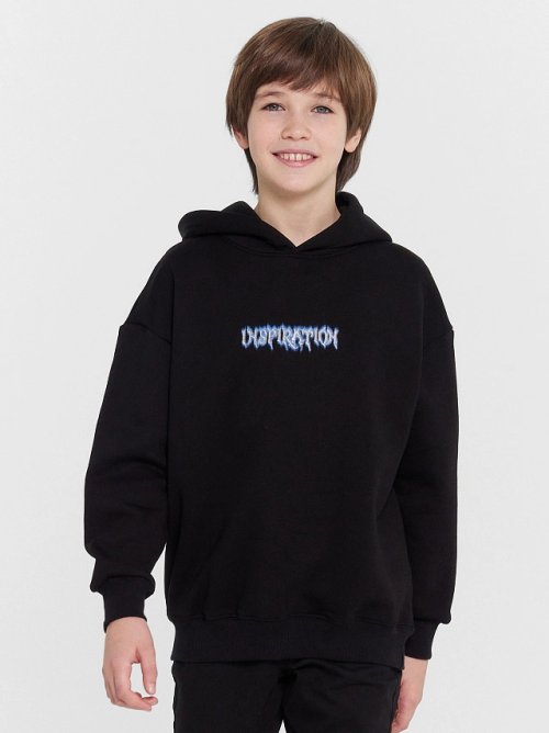 Худи для мальчиков черное с принтом "Inspiration", фото 2 из 7