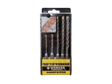 Бур-сверло SDSp (наб.5шт-5-6*110/6-8-10*160) X-4 WERKER EXPERT на акции в магазинах Ома