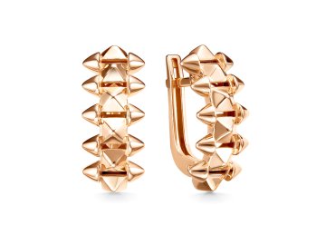 Серьги с английским замком Berger, красное золото 585 проба
