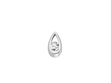 Подвеска шарм LUCKY DIAMOND, белое золото 585 проба, вставка бриллиант