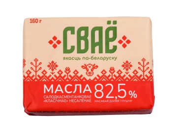 Масло "СВАЁ" (слад/слив,клас.,82.5%)160г Евроопт