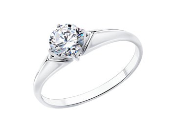 Кольцо помолвочное Diamant, серебро 925 проба, вставка фианит