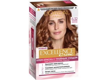 Крем-краска для волос L'OREAL Excellence, тон 6.32, 190 мл