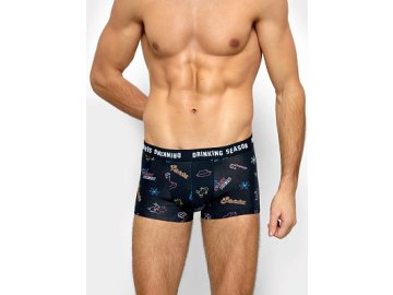 Мужские трусы-боксеры с широкой резинкой в расцветке "неоны на черном" Марк Формель