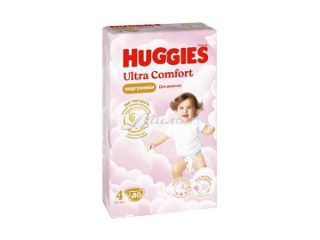 Подгузники для детей HUGGIES Ultra Comfort Giga Girl 4 (8-14 кг), 80 шт