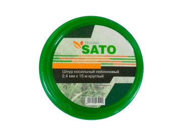 Шнур косильный нейлоновый 2,4мм х15м круглый SATO TECHNO