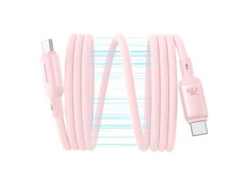 Кабель Baseus PicoGo Magnetic Liquid Silicone Fast Charging Cable USB-C to USB-C (1м, розовый)