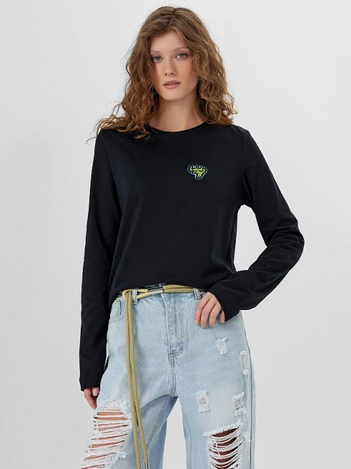 Лонгслив женский черный, фото 5 из 6