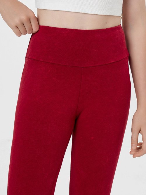 Легинсы для девочек красные с обработкой эйсид, фото 4 из 5