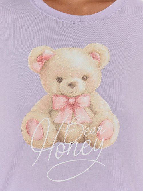 Комплект домашний женский с принтом и надписью "Bear Honey", фото 17 из 18