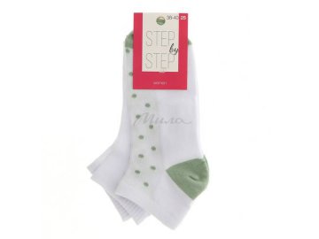 Носки женские STEP by STEP Сетка + горох, размер 25, цвет молочный, 2 пары, арт. НЖ 9030-40