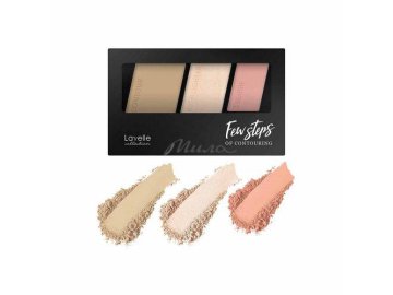 Палетка для контур. LAVELLE Collection Few steps пудра для контуринга, хайлайтер, румяна, тон 03 rose beige