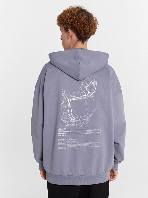 Толстовка мужская серая с надписью "Monaco Monte Carlo", фото 5 из 9