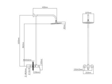 Душевая система AV Engineering AVURS16-A120-633