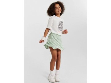 Шорты-юбка для девочек салатовая в горошек Марк Формель