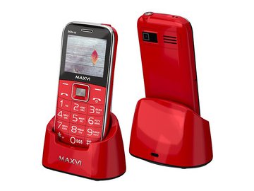 Мобильный телефон Maxvi B6ds up +ЗУ WC-112 (красный) на акции в магазинах 5 элемент