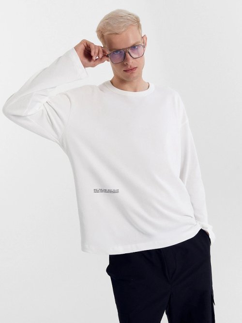 Лонгслив мужской в белом цвете, фото 6 из 6