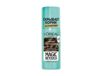 Спрей для волос тонирующий LOREAL MAGIC RETOUCH для мгновенного закрашивания отросших корней, тон Темно-каштановый, 75 мл