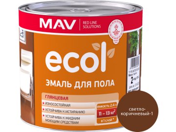 Эмаль ECOL для пола (ПФ-266) светло-коричневая-1 глянцевая  2,4л (2кг)