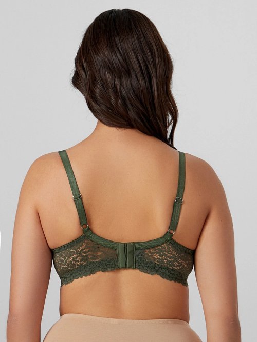 Бюстгальтер женский зеленый с кружевом, фото 3 из 21