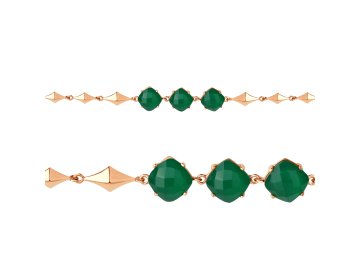 Браслет декоративный Aquamarine, серебро 925 проба, вставка агат
