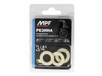 Прокладка 3/4" MPF белая (резина) (4 шт.), MP