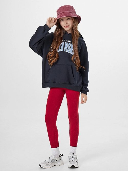 Легинсы для девочек красные с обработкой эйсид, фото 5 из 5