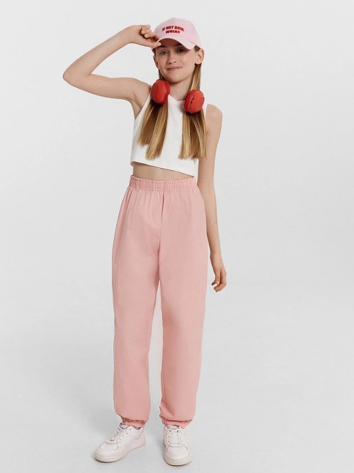 Брюки для девочек розовые, фото 1 из 6