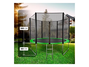 Батут GetActive Jump 10FT с внешней сеткой и лестницей зеленый (J10L)