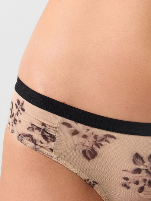 Трусы женские бежевые с цветочным принтом, фото 5 из 24