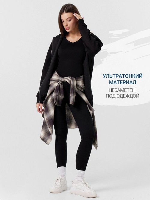 Термолегинсы женские черные, фото 9 из 10
